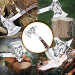 High Hardness Stainless Steel Survival Axe Multi-function Outdoor Camping Tactical Wolf-head Axe Hunting Tools Portable Tomahawk