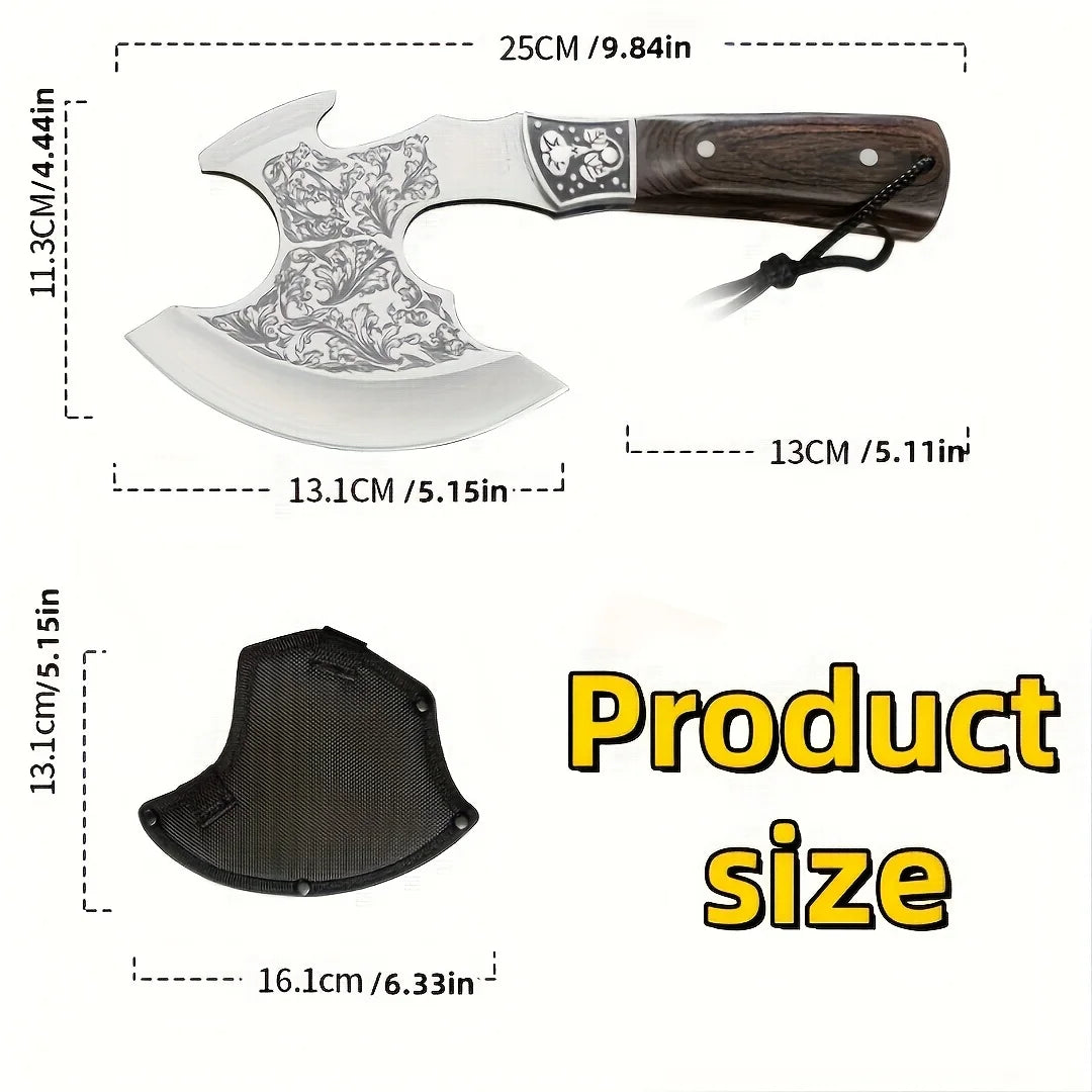Outdoor camping stainless steel high hardness wolf axe, hiking and logging road axe, jungle road axe, the best gift for men