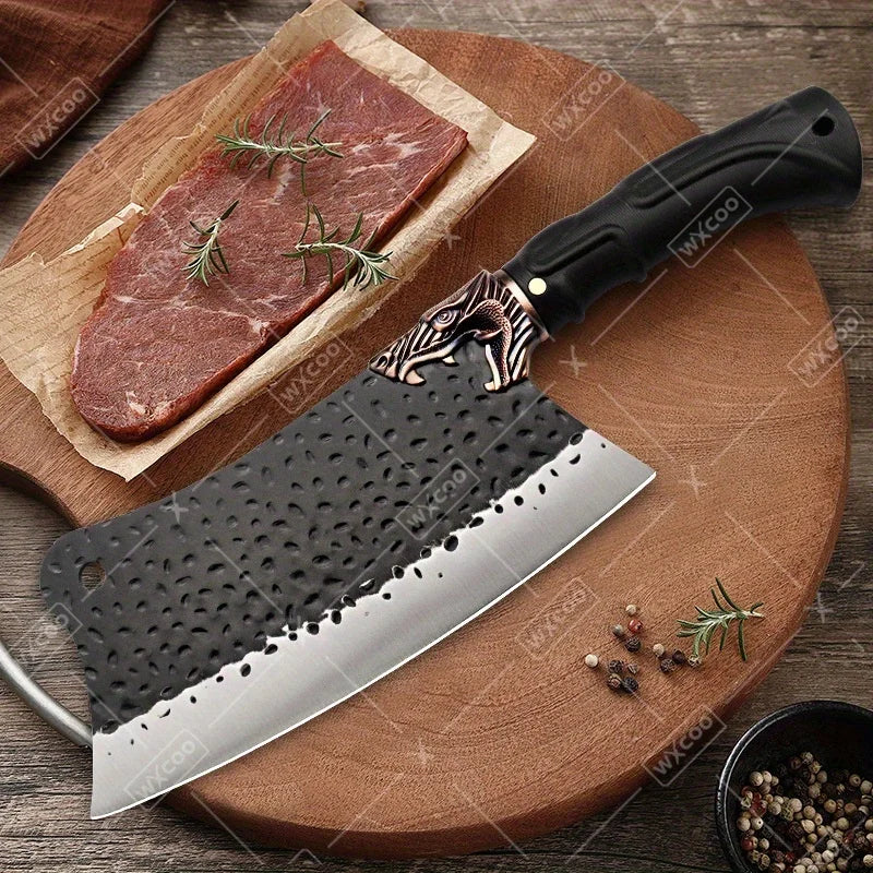 8PCS Professional Kitchen Chef Knife Set Handmade Forged Stainless Steel Chef Knife Butcher Knife Vegetable Utility Boning Fish