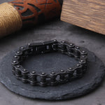 Punk Rock Stainless Steel Biker Mens Bracelet Link Chain Motorcycle Bike Bicycle Chain Bracelets Bangles Jewelry with wood box　