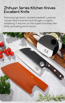 SHANGDAO 7"Deba Knife, Hand Forged Cleaver Butcher Knife for Meat Cutting, Japanese Kitchen Viking Knife with Sheath