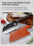 SHANGDAO 7"Deba Knife, Hand Forged Cleaver Butcher Knife for Meat Cutting, Japanese Kitchen Viking Knife with Sheath