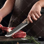 8PCS Professional Kitchen Chef Knife Set Handmade Forged Stainless Steel Chef Knife Butcher Knife Vegetable Utility Boning Fish