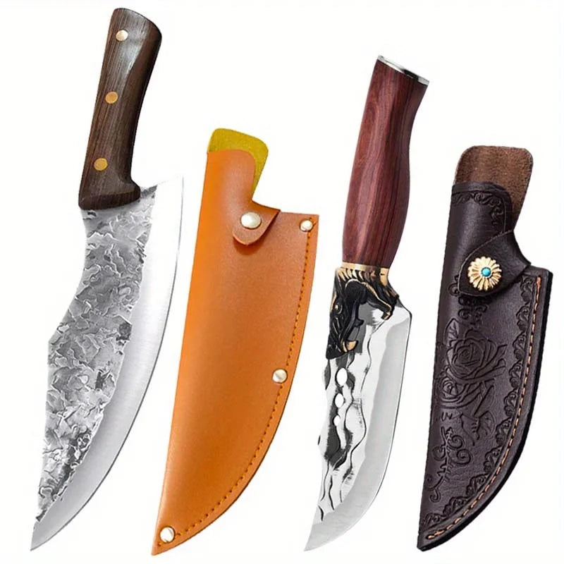 Forged Boning Knife Stainless Steel Professional Kitchen Utility Knife Butcher Chef Meat Fish Vegetable Chopper Santoku Cutting