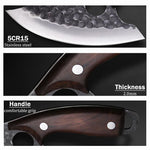 3 Pcs Stainless Steel Chef Knife Set Hand Forged Kitchen Cutters Boning Slicing Butcher Utility Paring Cleavers