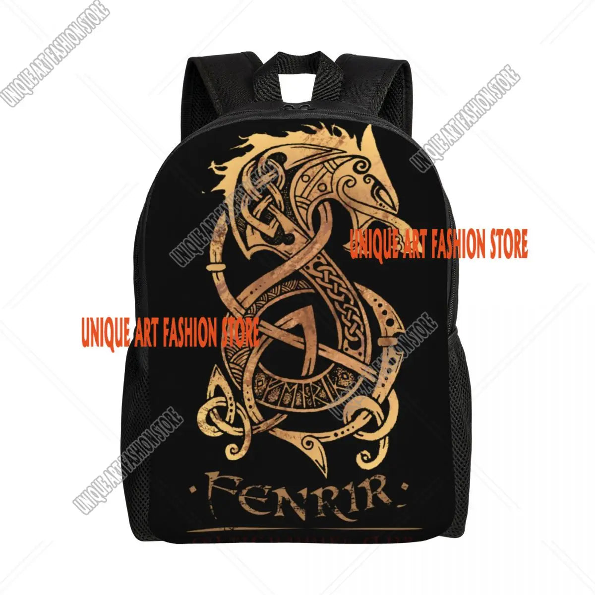 Viking Vegvisir Tree Of Life Backpack for Men School College Student Bookbag Fits 15 Inch Laptop Vikings Valhalla Moon Wolf Bags