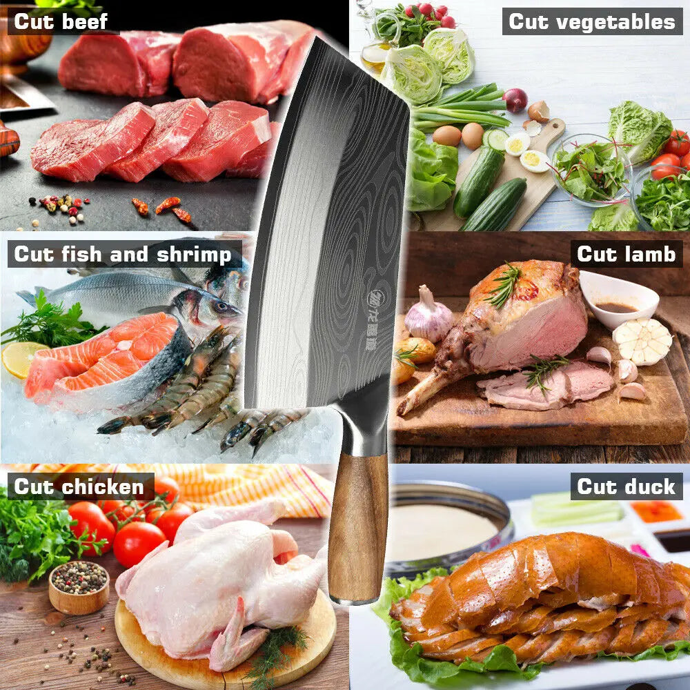 Damascus Kitchen Knife Cleaver Cooking Knives Stainless Steel Chinese Knife Slicer Chef Knife Cutter Kitchen Tools For Home