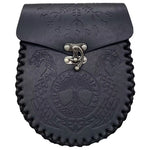 1Pc Viking Medieval Style Embossed Faux Leather Waist Bag, Viking Style Medieval Hangable Belt Coin Purse Vintage Waist Bag