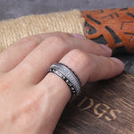 Never Fade viking rune cool stainless steel Celtic ring smooth fashion popular north europe gift amulet jewelry with wooden box