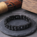 Punk Rock Stainless Steel Biker Mens Bracelet Link Chain Motorcycle Bike Bicycle Chain Bracelets Bangles Jewelry with wood box　
