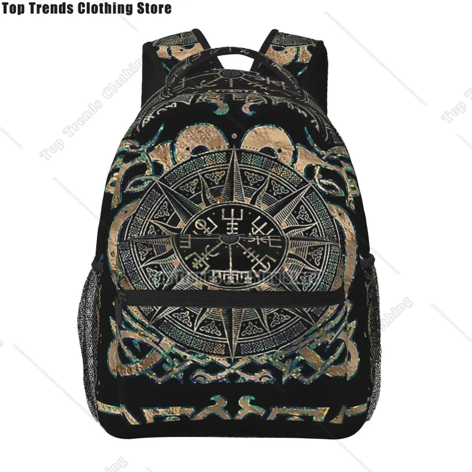 Norse Mythology Viking Backpack Tree of Life Triquetra Large Backpack for School Laptop Bags Bookbag Casual Daypack for Teens