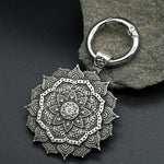 1pcs mandala YOGA keychain OM amulet Pendant Keyring Paracord Rope Norse Pirates Rune Valknut Amulet Jewelry Gift