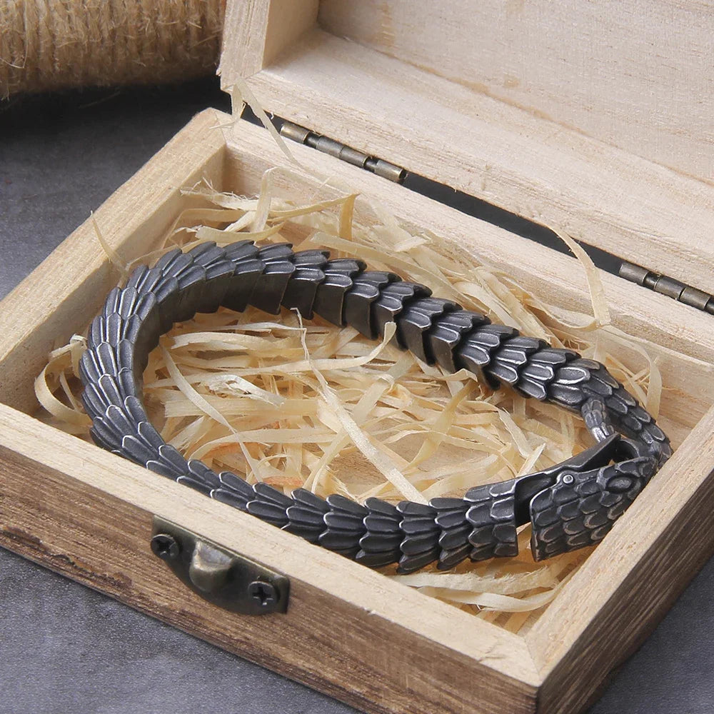 316L Stainless Steel Black Snake Chain Bracelet Men and Women Hip Hop Charm Biker Gothic Bracelet Gift Vintage Jewelry Wholesale