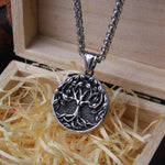 Tree of Life Amulet Stainless Steel Mens Necklac Simple Elegant Charm for Male Boyfriend Biker Jewelry Creativity Gift Wholesale