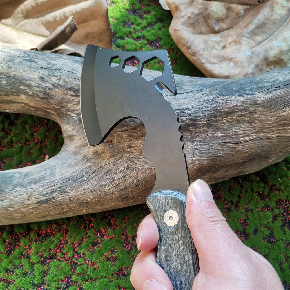 Multi-functional Tactical Axe with Nylon Cover - Durable Handaxe for Camping, Hiking and Survival - Corrosion 7CR13 Steel Blade