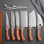 1-7 forged kitchen knife sheath, faucet-shaped handle, suitable for meat and fish