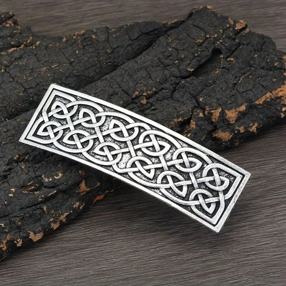 4PCS Viking Vintage Rectangular Hairclip, Retro Hair Clip, Celtic Knot Protection, Hair Clip, Hair Barrettes, Jewelry Charm Gift