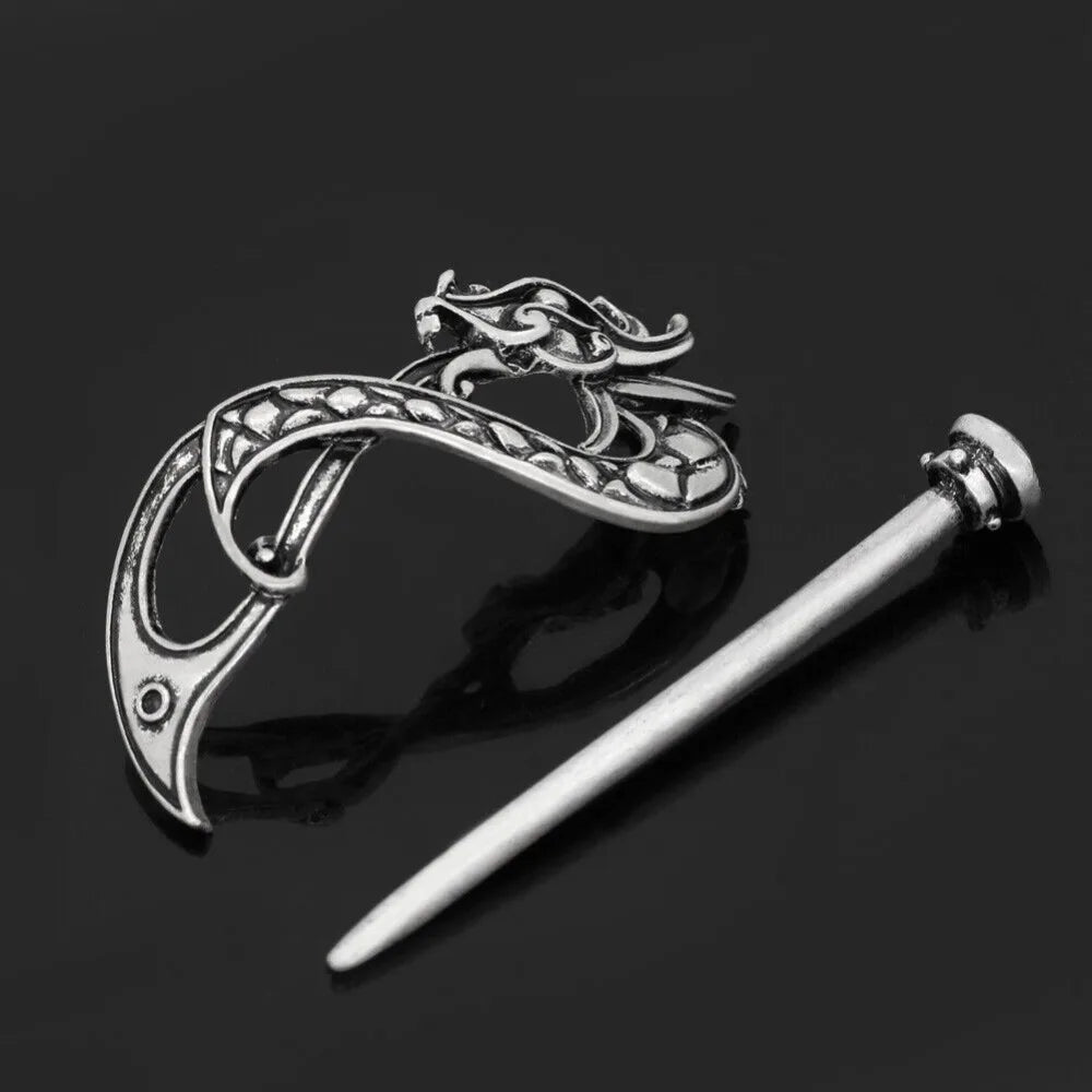 5 Pcs Viking Celtic Long Hair Clips - Vintage Silver Celtic Knot Hair Stick Jewellery Hair Slide and Metal Hairpin Barrettes