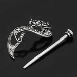 5 Pcs Viking Celtic Long Hair Clips - Vintage Silver Celtic Knot Hair Stick Jewellery Hair Slide and Metal Hairpin Barrettes