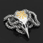 Nordic Viking Odin Crow Titanium Steel Pendant Compass Logo Necklace Accessories