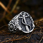 Viking Ring With Norse Anchor