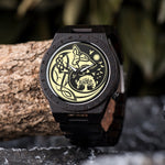 Viking Wooden Watch - Fenrir Wolf