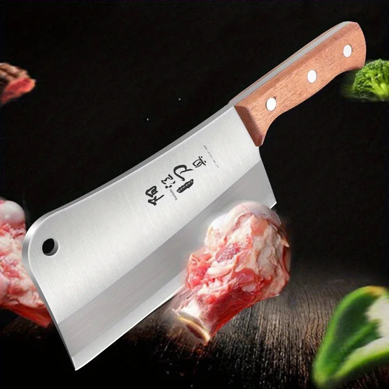 Professional Stainless Steel Heavy Chopping Bone Kitchen Knife, Thicken Meat Cleaver for Home Cooking and Chef Resturant