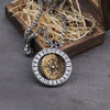 Stainless Steel Full Style Viking Rotating wolf ouroboros Pendant necklace with wooden box