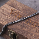 Vintage Oxidized Black Link Chain Bracelets For Men Motocycle Cuban Chain Stainless Steel Punk Rock Biker Jewelry Gifts