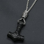 Norse Vikings Thor's Hammer Mjolnir Scandinavian Rune Amulet Keychain Stainless Steel Vegvisir Anchor Pendant Male Jewelry