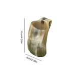 Handcrafted Viking Drinking Horn Mug - Rustic Coffee & Whiskey Cup with Handle