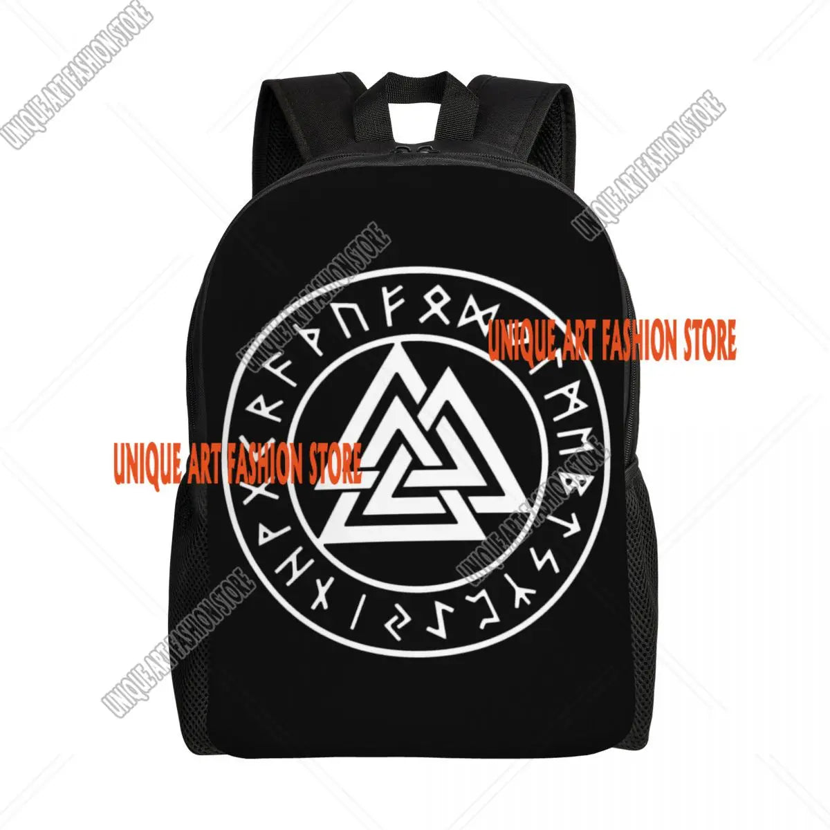 Viking Vegvisir Tree Of Life Backpack for Men School College Student Bookbag Fits 15 Inch Laptop Vikings Valhalla Moon Wolf Bags