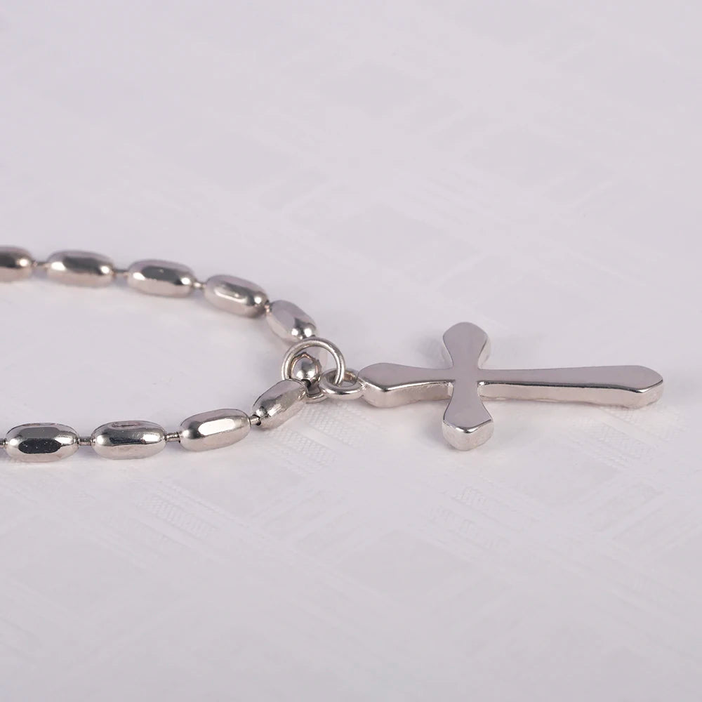 Real Pure 925 Sterling Silver Simple Cross Pendant Necklaces for Men and Women Couples Viking Christian Jewelry Ships from USA