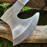Wooden Handle Stainless Steel Blade Camping Hunting Survival Axe - Compact and Comfortable Jungle Tactical Tool