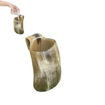 Handcrafted Viking Drinking Horn Mug - Rustic Coffee & Whiskey Cup with Handle