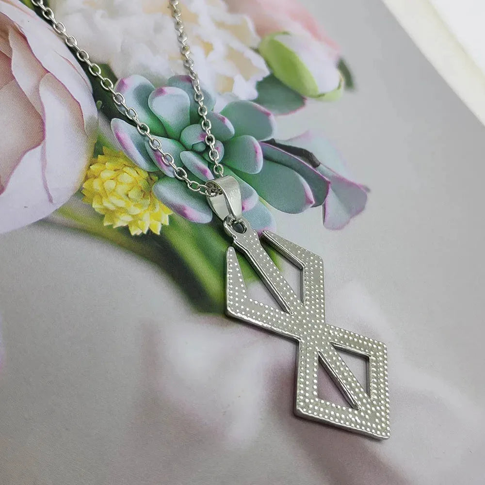 Berserk Symbol Pendant Necklace The Mad Warrior of Norse Viking Mythology Mens Hip Hop Jewelry