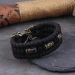 Never Fade Rock Viking Wolf Bracelet Men's handmade cord Wolf Bead Punk Bracelets Biker Jewelry