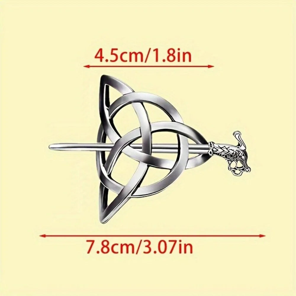 5 Pcs Viking Celtic Long Hair Clips - Vintage Silver Celtic Knot Hair Stick Jewellery Hair Slide and Metal Hairpin Barrettes