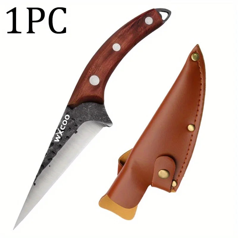 1PC/3PCS Stainless Steel Kitchen Boning Knife Chef Knife Multipurpose Kitchen Tools Wooden Handle Slicing Filleting Peeling