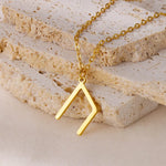 Viking Rune Necklace for Women Norse Runic Letter Pendant Necklaces Minimalist Nordic Stainless Steel Jewelry Christmas Gift