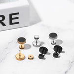 BONISKISS Men's Viking stainless steel earrings Nordic style compass rune embellished punk earrings set jewelry gift