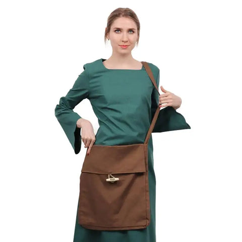 DAZCOS Viking Canvas Shoulder Bag Renaissance  Medieval Large Pilgrim Pouch Bag A Great Gift for Vintage Dress Lovers