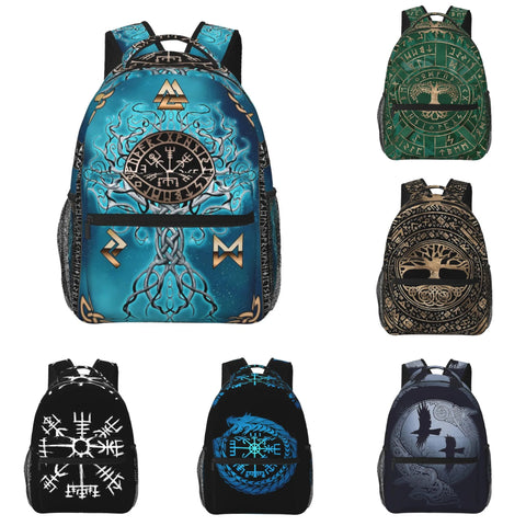 Norse Mythology Viking Backpack Tree of Life Triquetra Large Backpack for School Laptop Bags Bookbag Casual Daypack for Teens
