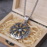 Stainless Steel Vegvisir Viking Mix Gold Color Rune Necklace Viking Scandinavian Norse Viking Necklace Men Christmas Gift