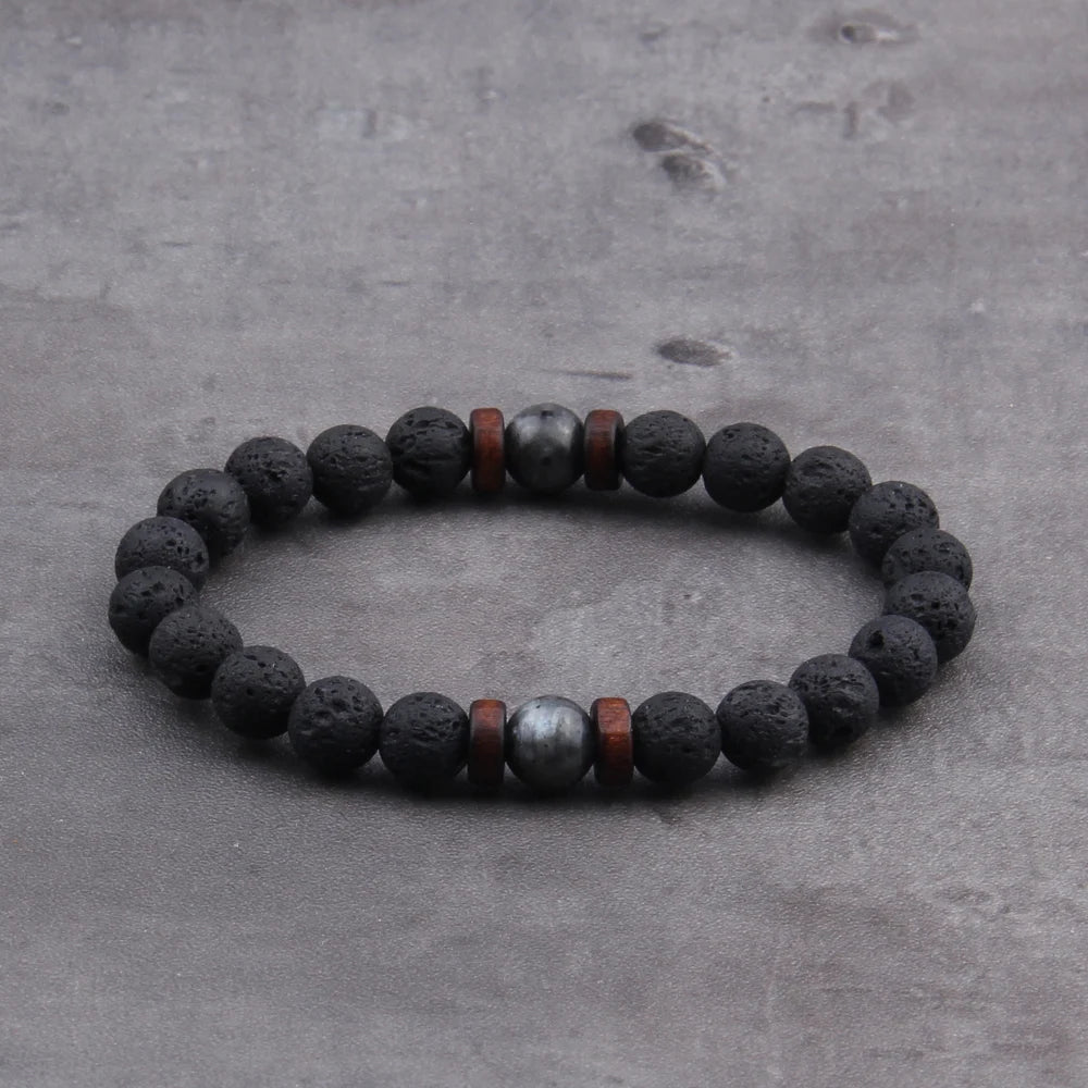 Stainless steel Runes Beads Men Bracelet Viking Rune Bracelet Fashion Charm Beads Bracelet wooden box