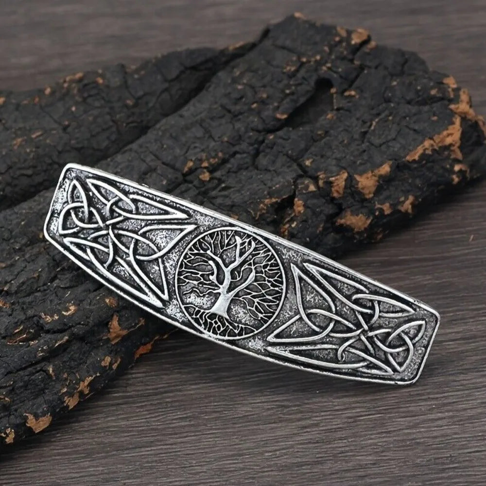 4PCS Viking Vintage Rectangular Hairclip, Retro Hair Clip, Celtic Knot Protection, Hair Clip, Hair Barrettes, Jewelry Charm Gift