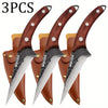 1PC/3PCS Stainless Steel Kitchen Boning Knife Chef Knife Multipurpose Kitchen Tools Wooden Handle Slicing Filleting Peeling