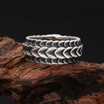 Nordic Vikings Dragon Scale Rings For Men Boys 316L Stainless Steel Viking Dragon Spine Ring Punk Vintage Party Jewelry Gifts