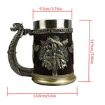 Tankard Mug 600ml Stainless Steel Beer Tankard Cup for Men Antique Men's Barrel Tankard Mug for Party Decoration Wooden Gift