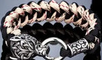 Never Fade Rock Viking Wolf Bracelet Men's handmade cord Wolf Bead Punk Bracelets Biker Jewelry